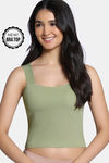 Zivame Bra Top With Inbuilt Cups - Olive — thumbnail 1