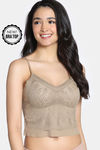 Zivame Bra Top With Inbuilt Cups - Brown — thumbnail 1