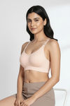 Zivame Unbound Maternity Padded Non Wired 3/4Th Coverage Seamless Nursing Bra - Pink — thumbnail 3