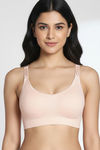 Zivame Unbound Maternity Padded Non Wired 3/4Th Coverage Seamless Nursing Bra - Pink — thumbnail 5