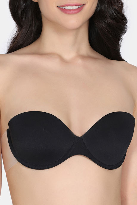 Zivame Padded Non Wired Low Coverage Stick-On Bra - Black — image 4