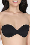 Zivame Padded Non Wired Low Coverage Stick-On Bra - Black — thumbnail 4