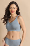 Zivame Naturally Dyed Double Layered Non Wired Full Coverage Bralette - Grey — thumbnail 2