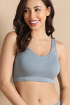 Zivame Naturally Dyed Double Layered Non Wired Full Coverage Bralette - Grey — thumbnail 4