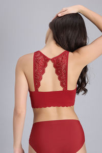Zivame Freeform Padded Non Wired 3/4Th Coverage Bralette - Red — thumbnail 3