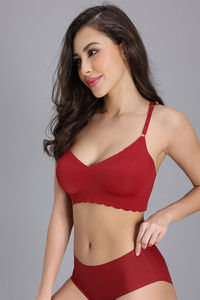 Zivame Freeform Padded Non Wired 3/4Th Coverage Bralette - Red — thumbnail 4