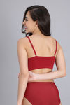 Zivame Freeform Padded Non Wired 3/4Th Coverage Bralette - Red — thumbnail 3