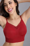 Zivame Freeform Padded Non Wired 3/4Th Coverage Bralette - Red — thumbnail 5