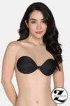 Zivame Padded Non Wired Low Coverage Stick-On Bra - Black — thumbnail 1