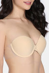 Zivame Padded Non Wired Low Coverage Stick-On Bra - Skin — thumbnail 4