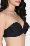 Zivame Padded Non Wired Low Coverage Stick-On Bra - Black — thumbnail 4