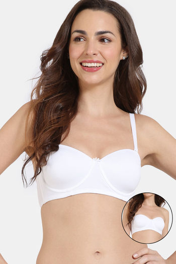 model image of Zivame Padded Wired 3/4Th Coverage Multiway Bra - Off White