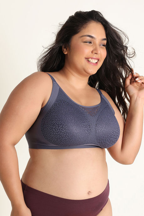 Zivame True Curv Freeform Padded Non Wired Full Coverage Super Support Bra - Graphite — image 3