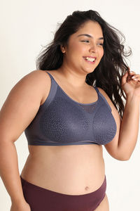 Zivame True Curv Freeform Padded Non Wired Full Coverage Super Support Bra - Graphite — thumbnail 3