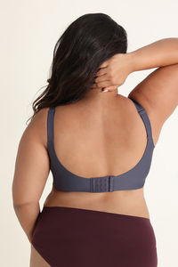 Zivame True Curv Freeform Padded Non Wired Full Coverage Super Support Bra - Graphite — thumbnail 4