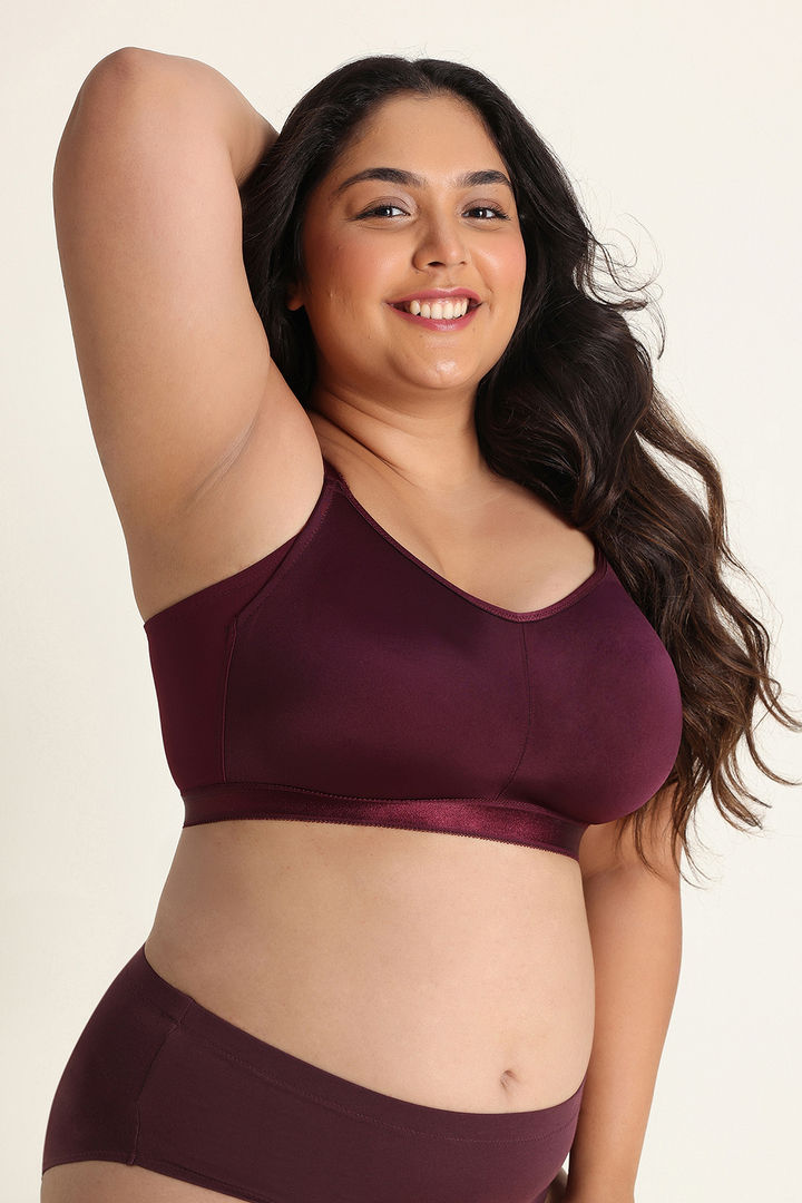Zivame True Curv Single Layered Non Wired Full Coverage 360 Minimiser Bra - Fig — image 2