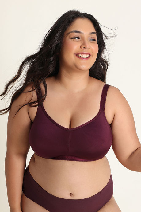 Zivame True Curv Single Layered Non Wired Full Coverage 360 Minimiser Bra - Fig — image 3