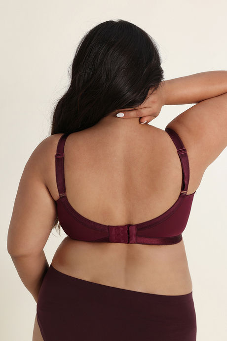 Zivame True Curv Single Layered Non Wired Full Coverage 360 Minimiser Bra - Fig — image 4