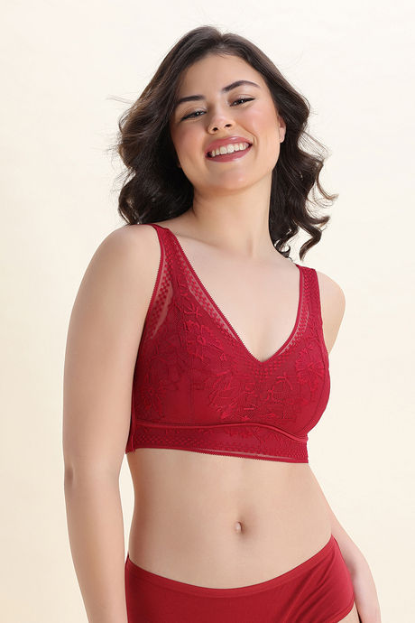 Zivame Freeform Single Layered Non Wired Full Coverage Bralette - Red — image 2