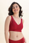 Zivame Freeform Single Layered Non Wired Full Coverage Bralette - Red — thumbnail 2
