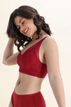 Zivame Freeform Single Layered Non Wired Full Coverage Bralette - Red — thumbnail 3