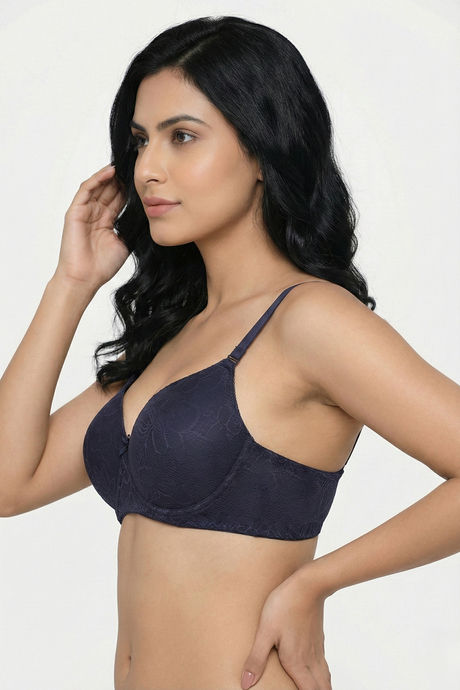 Zivame Beautiful Basic Padded Regular Wired 3/4th Coverage Tshirt Bra - Peacoat — image 4