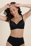 Zivame Padded Non Wired 3/4th Coverage Tshirt Bra - Anthracite — thumbnail 1