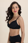 Zivame Padded Non Wired 3/4th Coverage Tshirt Bra - Anthracite — thumbnail 2