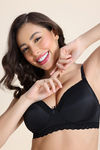 Zivame Padded Non Wired 3/4th Coverage Tshirt Bra - Anthracite — thumbnail 4