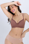 Zivame Padded Non Wired 3/4th Coverage Tshirt Bra - Nutmeg — thumbnail 1