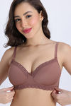 Zivame Padded Non Wired 3/4th Coverage Tshirt Bra - Nutmeg — thumbnail 5