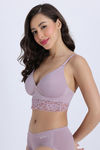 Zivame Padded Non Wired 3/4th Coverage Tshirt Bra - Elderberry — thumbnail 2