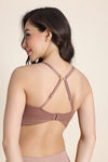 Zivame Padded Non Wired 3/4th Coverage Tshirt Bra - Nutmeg — thumbnail 4