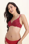 Zivame Enchanted Padded Plunged Wired Medium Coverage Lace Bra - Scooter — thumbnail 2