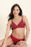 Zivame Enchanted Padded Plunged Wired Medium Coverage Lace Bra - Scooter — thumbnail 4