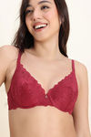 Zivame Enchanted Padded Plunged Wired Medium Coverage Lace Bra - Scooter — thumbnail 5