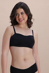 Zivame Double Layered Non Wired Medium Coverage Strapless Bra - Black — thumbnail 1