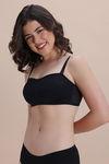 Zivame Double Layered Non Wired Medium Coverage Strapless Bra - Black — thumbnail 2