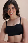 Zivame Double Layered Non Wired Medium Coverage Strapless Bra - Black — thumbnail 5