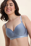 Zivame Padded Non Wired 3/4th Coverage Tshirt Bra - Blue — thumbnail 1