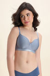 Zivame Padded Non Wired 3/4th Coverage Tshirt Bra - Blue — thumbnail 2