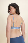 Zivame Padded Non Wired 3/4th Coverage Tshirt Bra - Blue — thumbnail 4