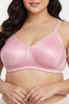 Zivame True Curv Jacquard Beautiful Basic Single Layered Non Wired Full Coverage Tshirt Bra - Pink — thumbnail 4