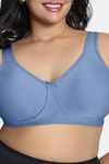 Zivame True Curv Jacquard Single Layered Non Wired Full Coverage Super Support Bra - Blue — thumbnail 4