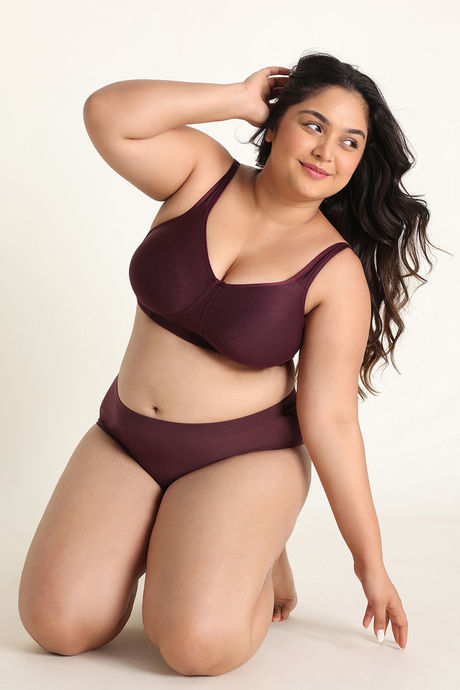 Zivame True Curv Jacquard Single Layered Non Wired Full Coverage Super Support Bra - Fig — image 5