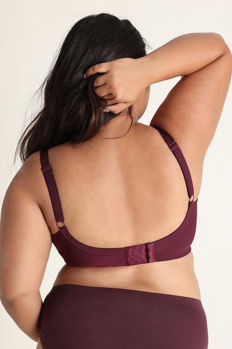 Zivame True Curv Single Layered Non Wired Full Coverage Lightweight Super Support Bra - Fig — image 3