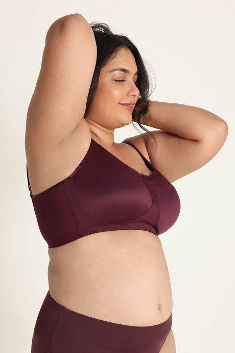 Zivame True Curv Single Layered Non Wired Full Coverage Lightweight Super Support Bra - Fig — image 4