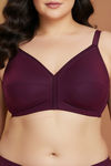 Zivame Beautiful Basic True Curv Single Layered Non Wired Full Coverage Minimiser Bra - Plum — thumbnail 4