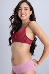 Zivame Padded Regular Wired 3/4th Coverage Tshirt Bra - Maroon — thumbnail 3