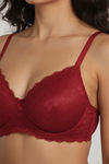 Zivame Padded Non Wired 3/4th Coverage Lace Bra - Scooter — thumbnail 5